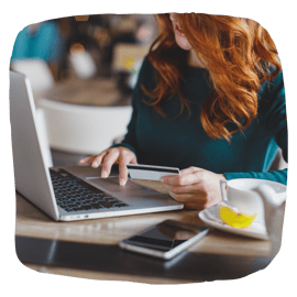 paying online deposit on laptop