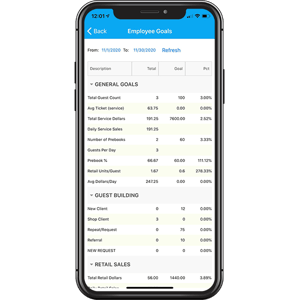 Employee Goals report