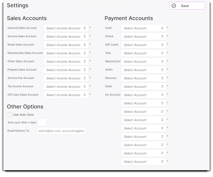 quickbooks settings