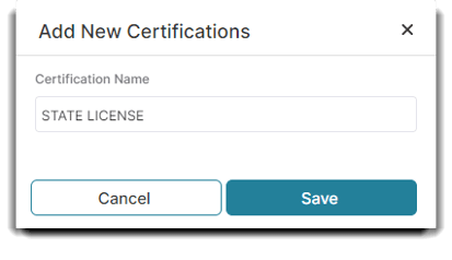 add new certification