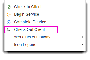 check out client