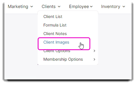 client image dropdown