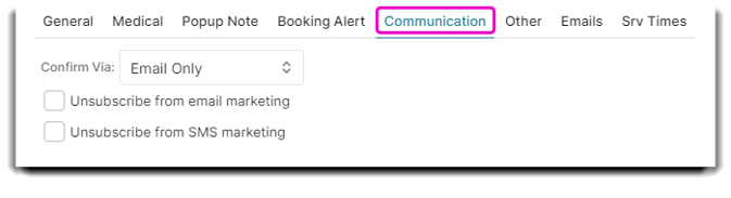 communication tab