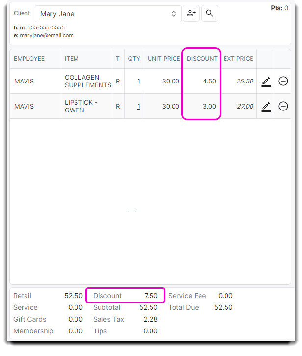 discounted ticket example