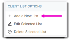 dynamic client list options