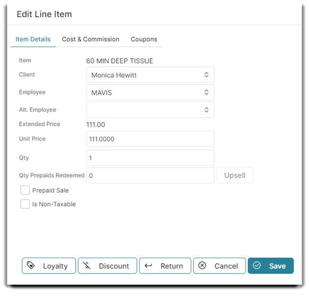 edit line item popup