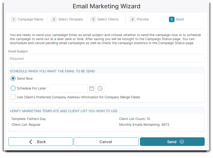 email marketing pre-send