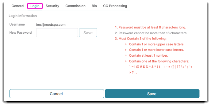 employee login subtab