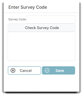 enter survey code