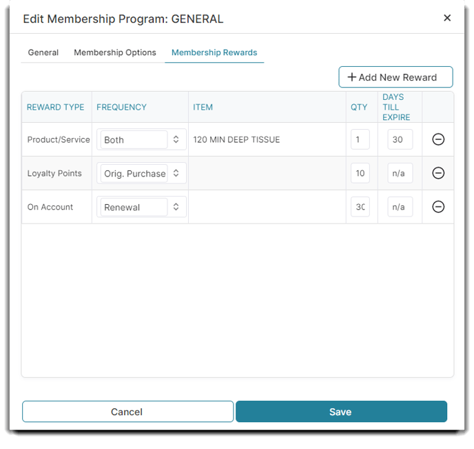 membership rewards tab