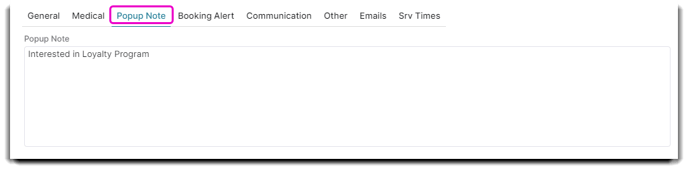 popup note tab client