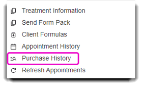 purchase history option