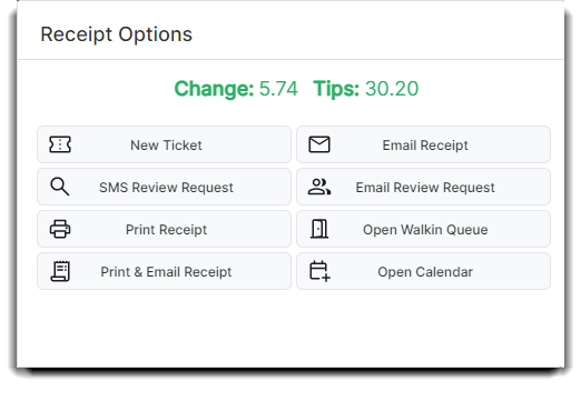 receipt options example