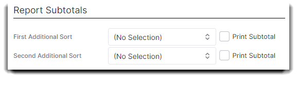 reports subtotals
