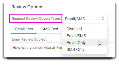 request review options