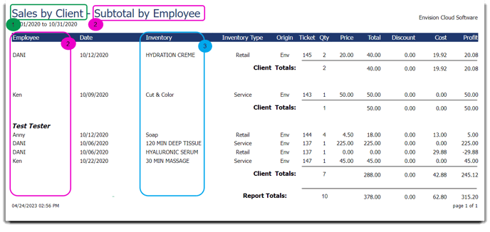 sales report steps on report