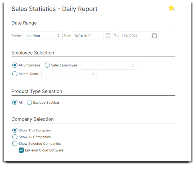 sales stats report daily