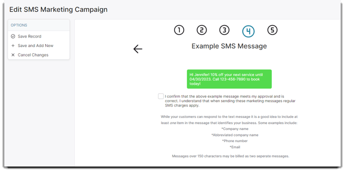 sms message example