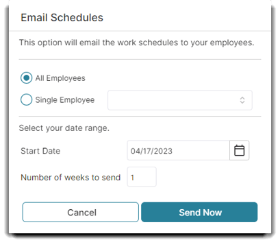 work schedules email