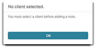 no client selected