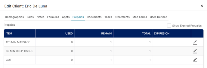 prepaid client list